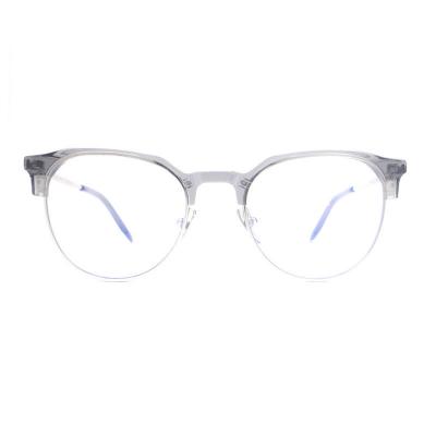 A20340(1) Unisex Polarized crystal Acetate Semi Rimless Round Modern Sunglasses Eyewear