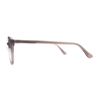 A20329(1) Unisex Hand Polished crystal taupe Acetate Full Rim Round Modern Sunglasses Eyewear