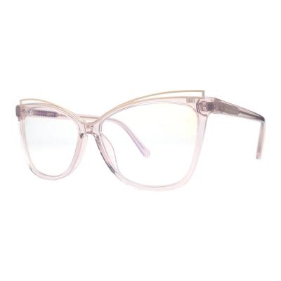 A20344(1) Women's Premium Quality crystal pink Acetate Full Rim Cat Eye Modern Sunglasses Eyewear