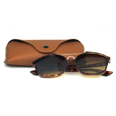 H10214 Unisex Polarized tortoise Hybrid Full Rim Square Vintage Sunglasses Eyewear