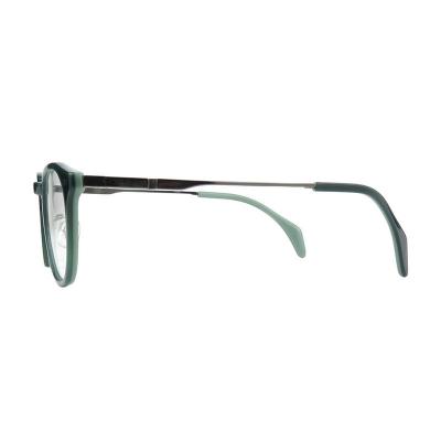 A20368(1) Unisex Lightweight matte dark green Acetate Full Rim Round Modern Sunglasses Eyewear