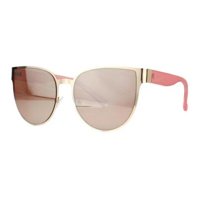 H10174 Women's Hand Polished gold Hybrid Full Rim Cat Eye Modern Sunglasses Eyewear