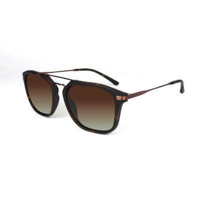 H10040 Unisex Scratch Resistant gray Hybrid Full Rim Square Modern Sunglasses Eyewear