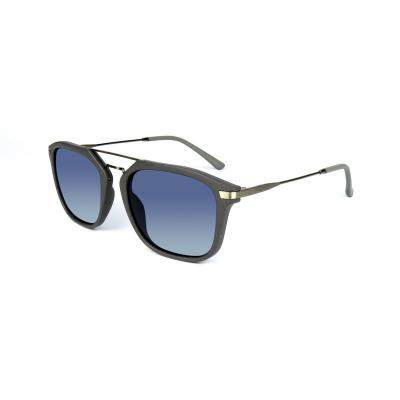 H10040 Unisex Scratch Resistant gray Hybrid Full Rim Square Modern Sunglasses Eyewear