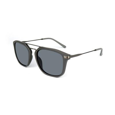 H10040 Unisex Scratch Resistant gray Hybrid Full Rim Square Modern Sunglasses Eyewear