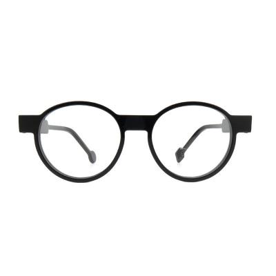 A20361(1) Unisex Premium Quality black Acetate Full Rim Round Modern Sunglasses Eyewear