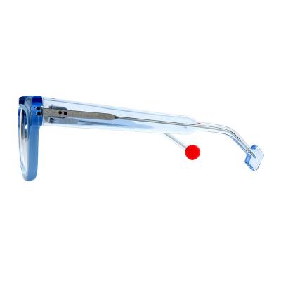 A20364(1) Unisex Durable crystal blue Acetate Full Rim Square Modern Sunglasses Eyewear