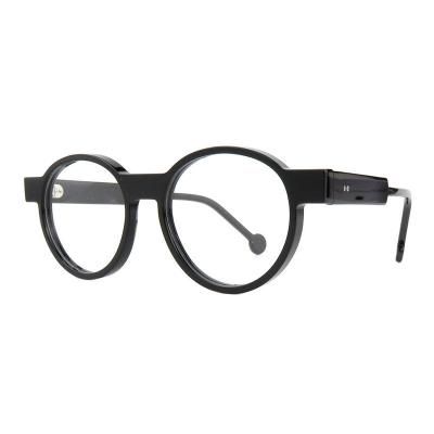 A20361(1) Unisex Premium Quality black Acetate Full Rim Round Modern Sunglasses Eyewear