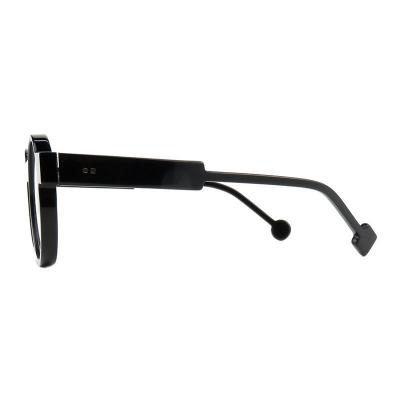 A20359(1) Unisex Durable black Acetate Full Rim Round Modern Sunglasses Eyewear
