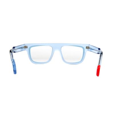 A20364(1) Unisex Durable crystal blue Acetate Full Rim Square Modern Sunglasses Eyewear