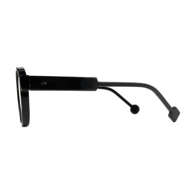 A20361(1) Unisex Premium Quality black Acetate Full Rim Round Modern Sunglasses Eyewear