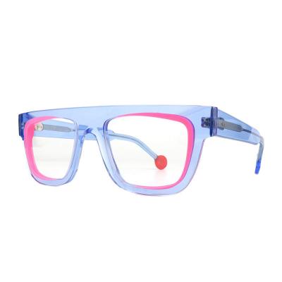 A20364(3) Unisex Scratch Resistant crystal blue Acetate Full Rim Square Modern Sunglasses Eyewear