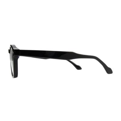 A20356(1) Unisex Spring Hinge black Acetate Full Rim Square Modern Sunglasses Eyewear
