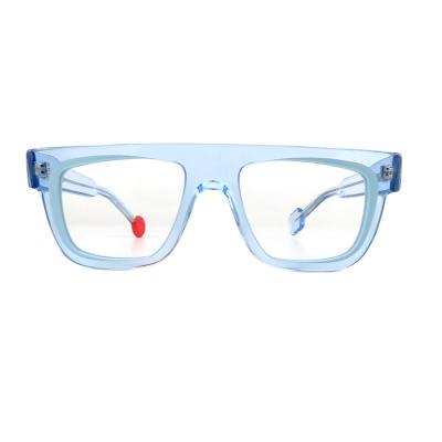 A20364(1) Unisex Durable crystal blue Acetate Full Rim Square Modern Sunglasses Eyewear