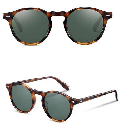 A576 Mens Womens Hand Polished Tortoise Shell Brown Acetate Browline Clubmaster Modern Contemporary Sunglasses Eyewear