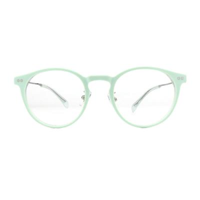 A20371(1) Unisex Scratch Resistant mint green Acetate Full Rim Round Modern Sunglasses Eyewear