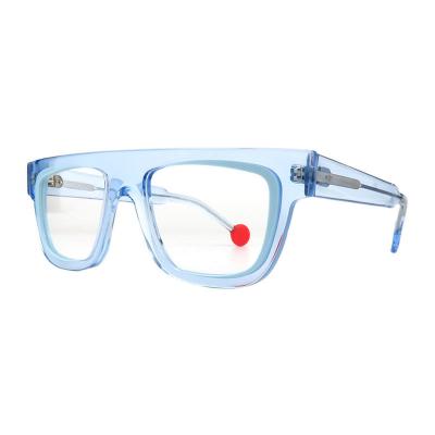 A20364(1) Unisex Durable crystal blue Acetate Full Rim Square Modern Sunglasses Eyewear