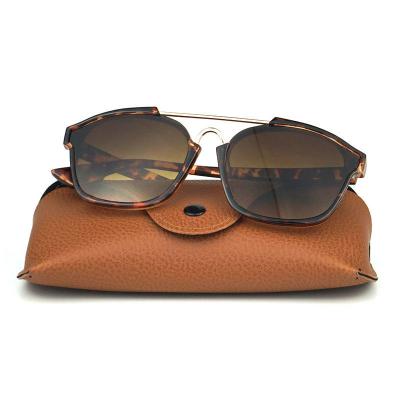 H10214 Unisex Polarized tortoise Hybrid Full Rim Square Vintage Sunglasses Eyewear