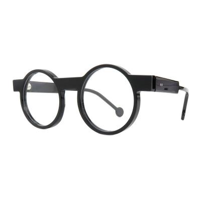 A20359(1) Unisex Durable black Acetate Full Rim Round Modern Sunglasses Eyewear