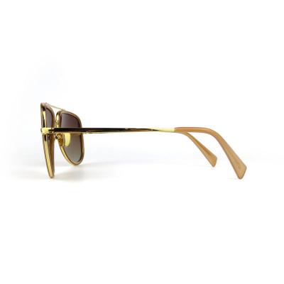 H10316 Unisex Durable brown Hybrid Full Rim Aviator Luxury Sunglasses Eyewear