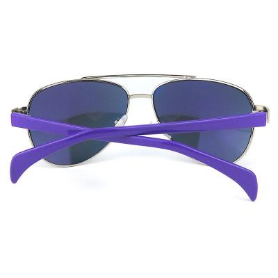 H10277 Unisex Hand Polished silver Hybrid Full Rim Aviator Modern Sunglasses Eyewear