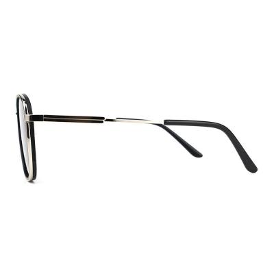 H10322(3) Unisex Hand Polished gunmetal/bronze two-tone Hybrid Full Rim Square Vintage Sunglasses Eyewear
