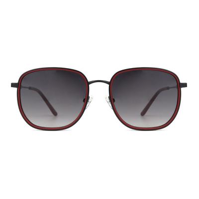 H10322(2) Unisex Spring Hinge gunmetal/bronze two-tone Hybrid Full Rim Square Vintage Sunglasses Eyewear