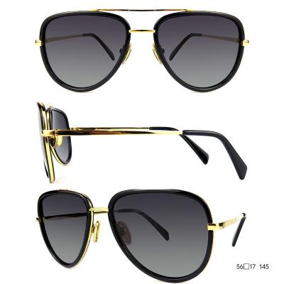 H10316(3) Unisex Scratch Resistant brown Hybrid Full Rim Aviator Luxury Sunglasses Eyewear