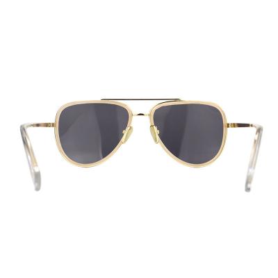 H10316(1) Unisex Spring Hinge brown Hybrid Full Rim Aviator Luxury Sunglasses Eyewear