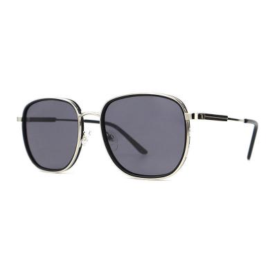 H10322(3) Unisex Hand Polished gunmetal/bronze two-tone Hybrid Full Rim Square Vintage Sunglasses Eyewear