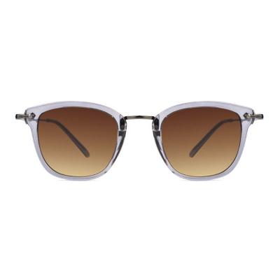 H10317(1) Unisex UV400 Protection clear/transparent Hybrid Full Rim Square Modern Sunglasses Eyewear