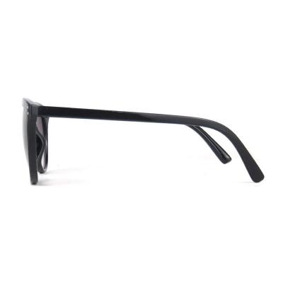 H10308-1 Women's UV400 Protection black Hybrid Full Rim Round Modern Sunglasses Eyewear