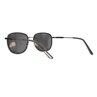 H10322(1) Unisex Polarized gunmetal/bronze two-tone Hybrid Full Rim Square Vintage Sunglasses Eyewear