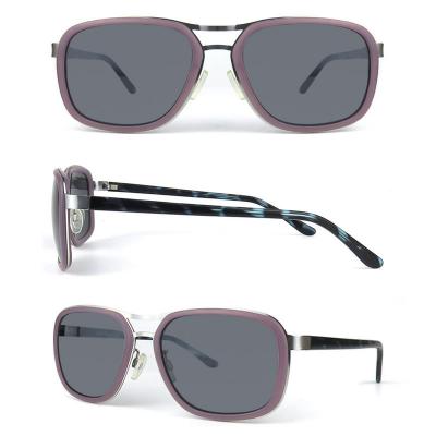 H10283 Unisex Premium Quality purple Hybrid Full Rim Square Modern Sunglasses Eyewear