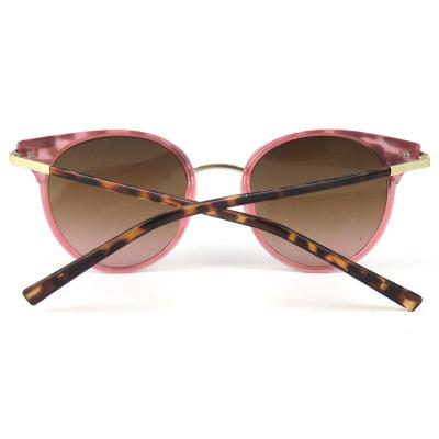 H10292 Women's Hand Polished pink Hybrid Full Rim Round Vintage Sunglasses Eyewear