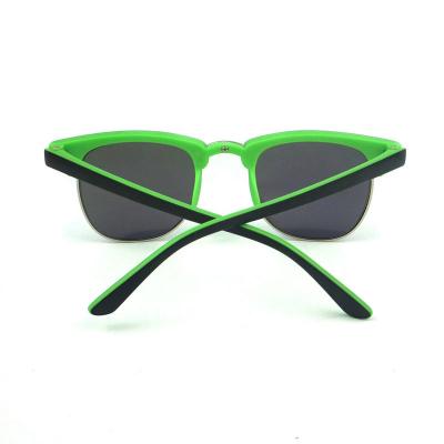 H10269 Unisex Durable black Hybrid Semi Rimless Browline Vintage Sunglasses Eyewear