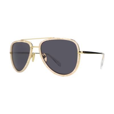 H10316(1) Unisex Spring Hinge brown Hybrid Full Rim Aviator Luxury Sunglasses Eyewear