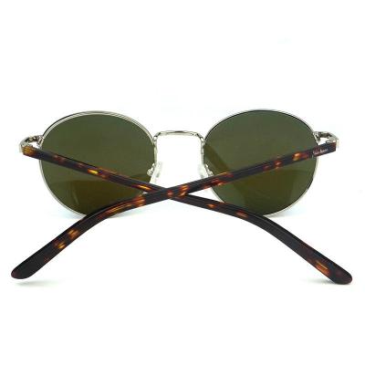 H10219 Unisex Spring Hinge silver Hybrid Full Rim Round Vintage Sunglasses Eyewear