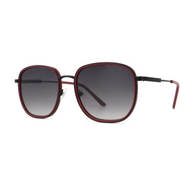 H10322(2) Unisex Spring Hinge gunmetal/bronze two-tone Hybrid Full Rim Square Vintage Sunglasses Eyewear