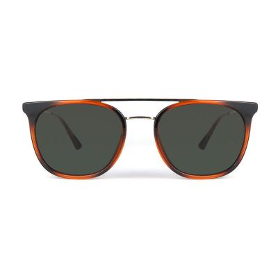 H10313 Unisex Premium Quality tortoise Hybrid Full Rim Square Vintage Sunglasses Eyewear