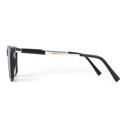 H10306-1 Unisex Premium Quality black Hybrid Full Rim Wayfarer Modern Sunglasses Eyewear