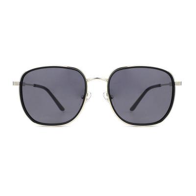 H10322(3) Unisex Hand Polished gunmetal/bronze two-tone Hybrid Full Rim Square Vintage Sunglasses Eyewear