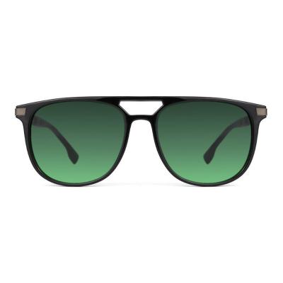 H10320(1) Men's Scratch Resistant black Hybrid Full Rim Square Modern Sunglasses Eyewear