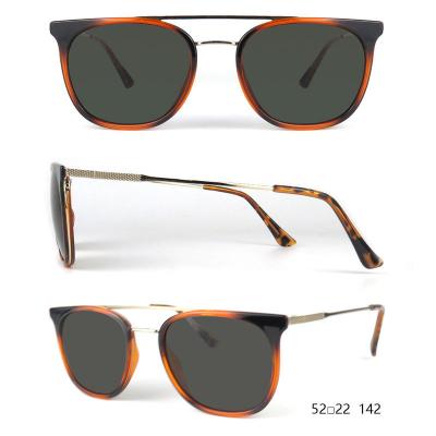 H10313 Unisex Premium Quality tortoise Hybrid Full Rim Square Vintage Sunglasses Eyewear