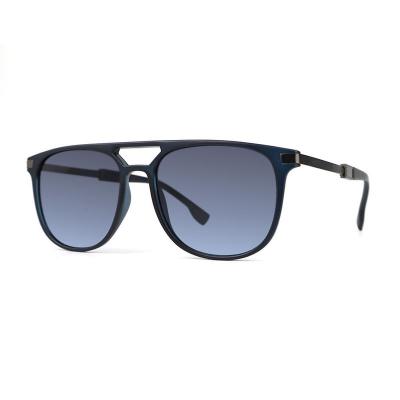H10320(2) Men's Hand Polished black Hybrid Full Rim Square Modern Sunglasses Eyewear