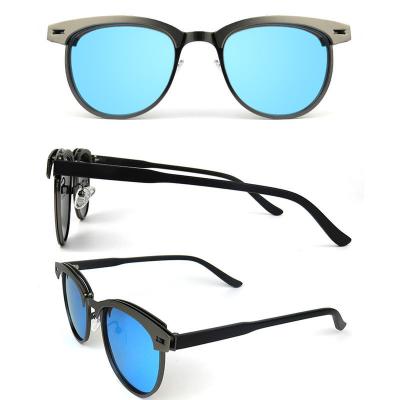 H10272-1 Unisex Scratch Resistant black Hybrid Full Rim Browline Modern Sunglasses Eyewear