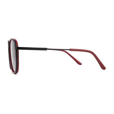 H10322(2) Unisex Spring Hinge gunmetal/bronze two-tone Hybrid Full Rim Square Vintage Sunglasses Eyewear