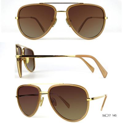 H10316(4) Unisex Premium Quality brown Hybrid Full Rim Aviator Luxury Sunglasses Eyewear