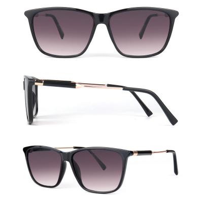 H10306-1 Unisex Premium Quality black Hybrid Full Rim Wayfarer Modern Sunglasses Eyewear