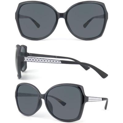 H10290 Women's Hand Polished black Hybrid Full Rim Geometric Modern Sunglasses Eyewear